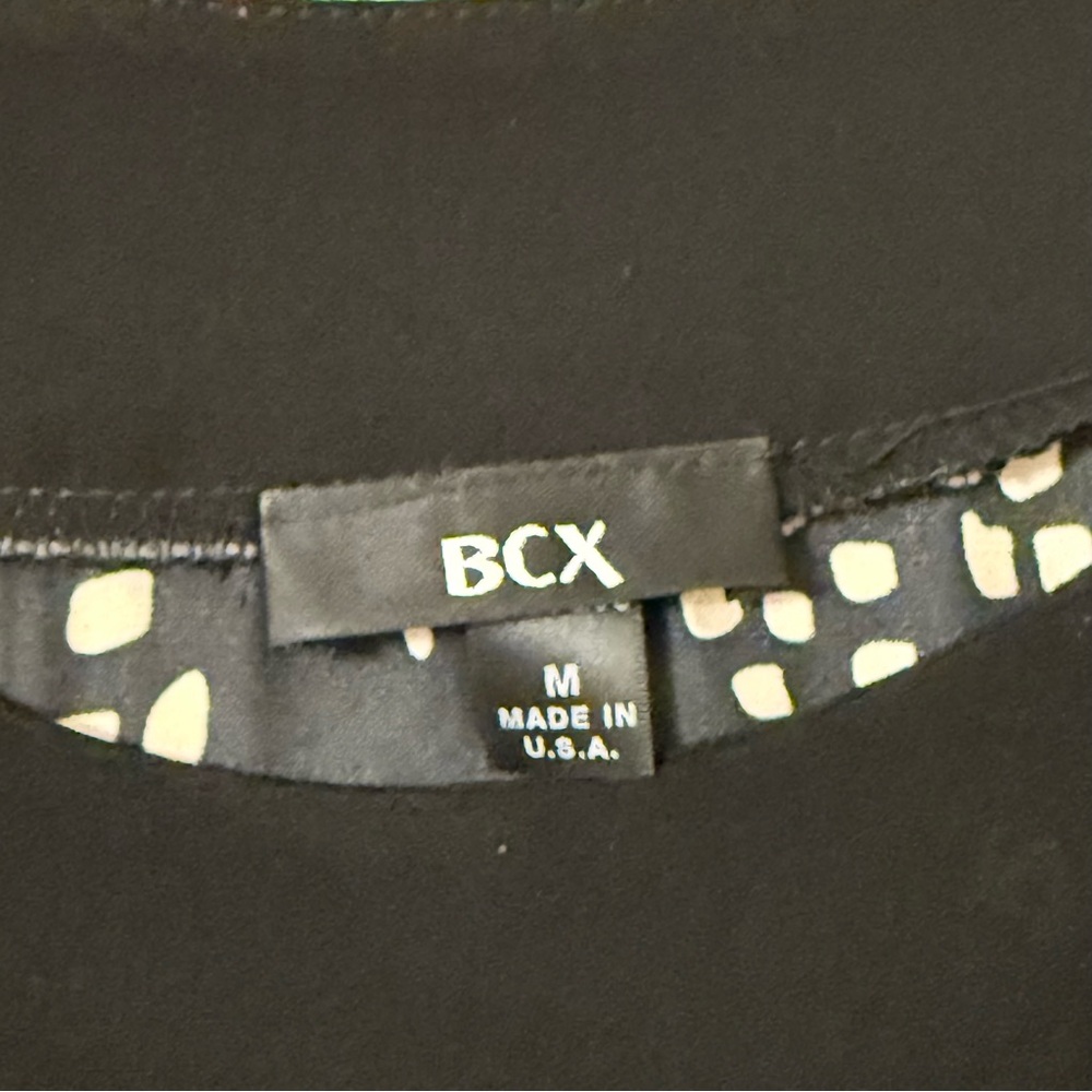 BCX Y2K Going Out Glam Bubble Top with Abstract Black and Cream Pattern - Picture 2 of 6